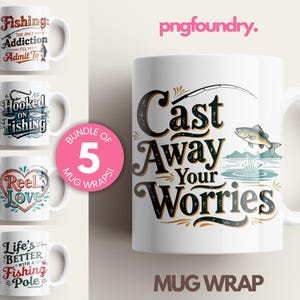 Fishing Mug PNG Bundle, Fishing Lover Mug Wrap, Fishing PNG Cup, Funny Fishing PNG, Dad Fishing Mug Wrap, Fish Mug Wrap 11oz 12oz 15oz