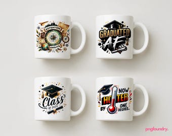 Graduation Mug Wrap Bundle: Class of 2025 Designs 11oz 12oz 15oz (PNG Digital Download)