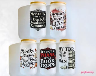 Dark Romance Tumbler Wrap Bundle: Gothic Academia Book Lover 16oz PNG (Digital Download)