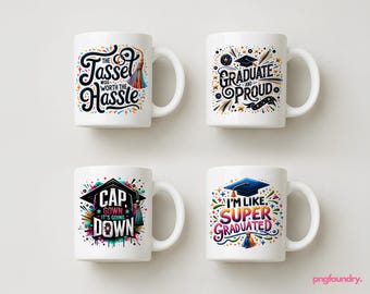 Graduation Mug Wrap Bundle: Class of 2025 PNG Templates (11oz 12oz 15oz) (Digital Download)