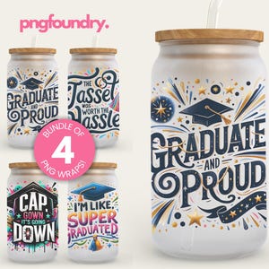 Graduation Cup Wrap Bundle: 2025 Graduate PNG Designs 16oz (Digital Download)