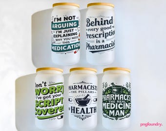 Funny Pharmacist Tumbler Wrap: Prescription Glass PNG (16oz Digital Download)