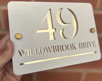 Acrylic House Sign, House Sign, Door Number, Door Sign, House Name, Address Sign, New Home, First Home, Beige House Number, Home