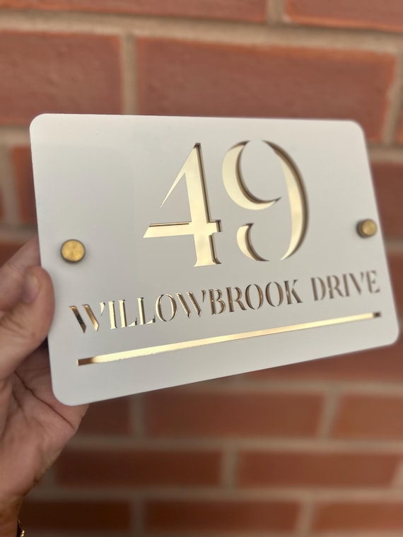 Acrylic House Sign, House Sign, Door Number, Door Sign, House Name, Address Sign, New Home, First Home, beige house number