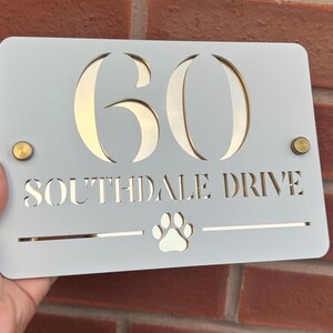 Acrylic House Sign, House Sign, Door Number, Door Sign, House Name, Address Sign, New Home, First Home, dog, puppy,