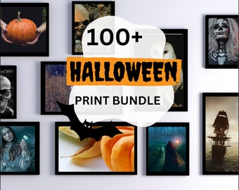 Fall Halloween Print Set | Autumnal Gallery Wall | 100 Halloween Prints | Halloween Printable Wall Art