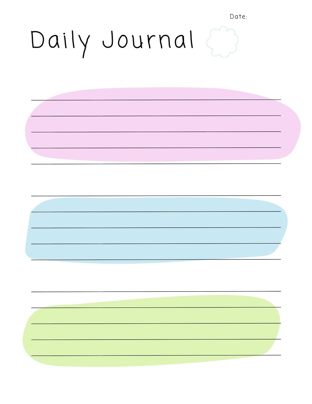 Daily Journal Printable Pages Etsy