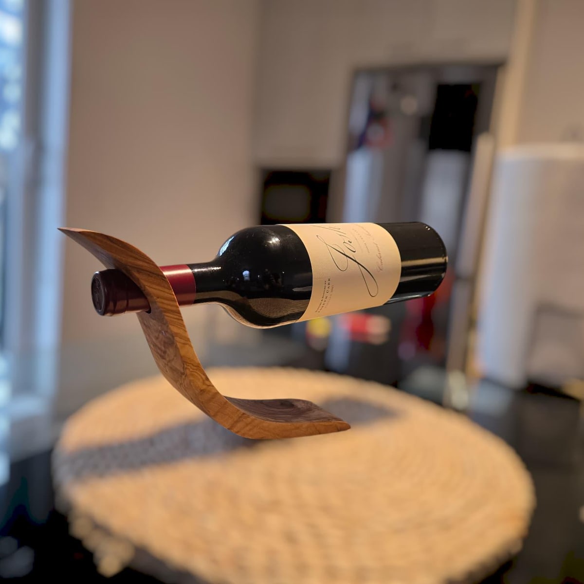 Olive Wood Bottle Holder