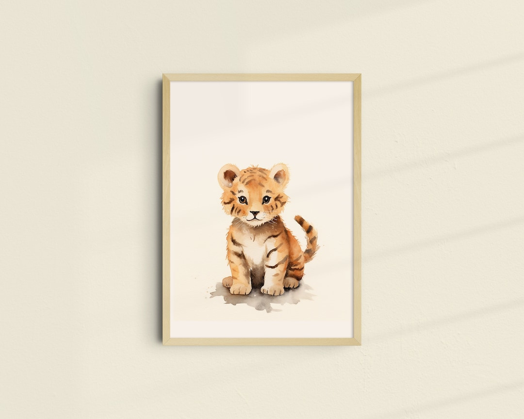 Baby Tiger Art Print Jungle Animals Wall Art Wall Art Art Etsy