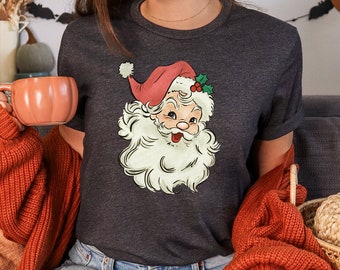 Vintage Santa, Retro Christmas, Merry Christmas Tee, Santa Shirts, Winter Shirt, Cute Christmas Shirt, Christmas Gift Women, Merry Christmas