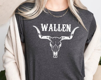 Cow Skull T Shirt, Wallen Shirts, Country Music Shirt, Wallen Tshirt, Country Concert, Country Tshirts, Western Graphic Tee, Rodeo T Shirt