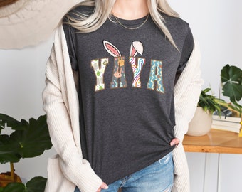 Easter Yaya Tshirt, Easter Gift for Yaya, Easter Bunny Shirts, Easter Shirt, Easter Rabbit, Easter Gift, Easter Day Tee, Easter Yaya Tshirts