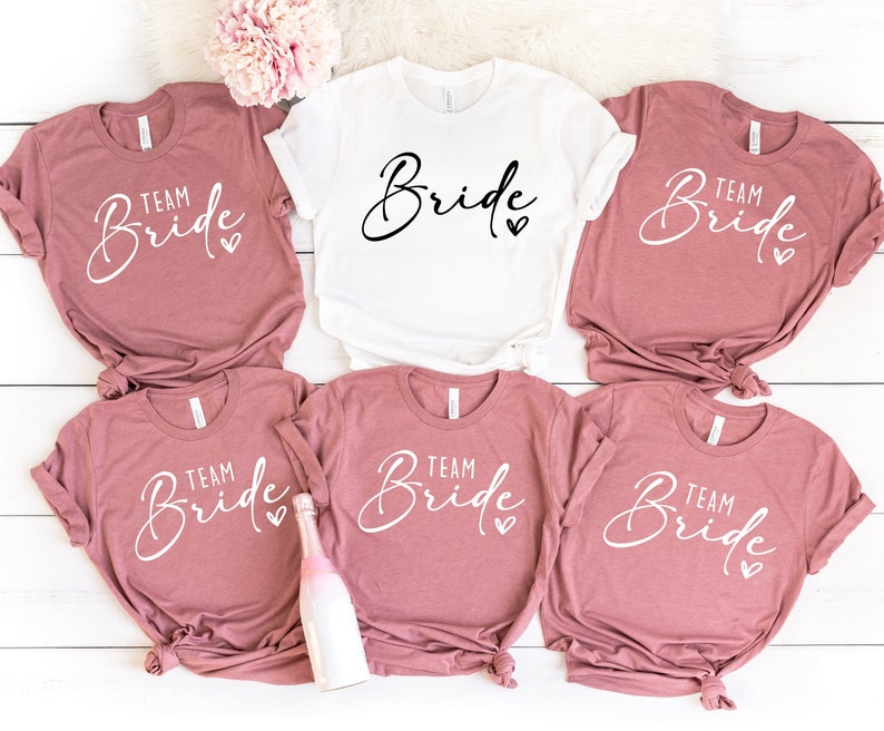 Bride Shirts, Bride Team Shirt, Bachelorette Tshirts, Wedding Party Tshirt, Bride Tribe Gift, Team Bride Tees, Hen Party Tee, Team Bride Top zdjęcie 1