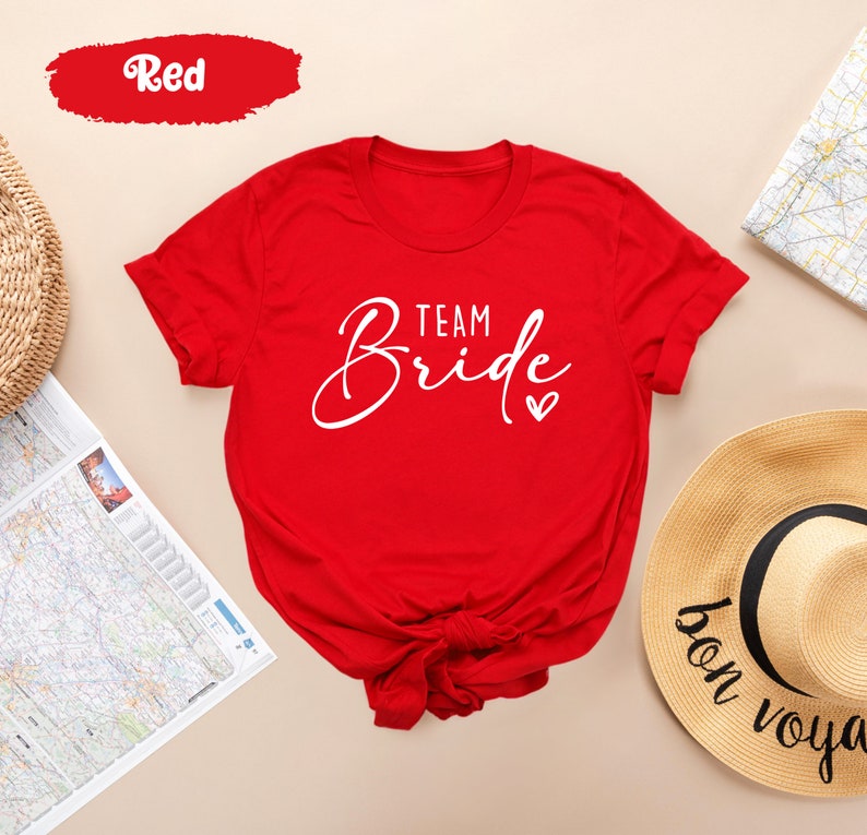 Bride Shirts, Bride Team Shirt, Bachelorette Tshirts, Wedding Party Tshirt, Bride Tribe Gift, Team Bride Tees, Hen Party Tee, Team Bride Top Red