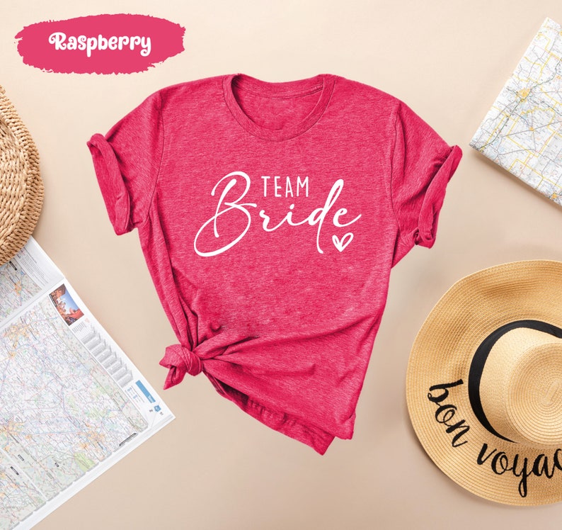 Bride Shirts, Bride Team Shirt, Bachelorette Tshirts, Wedding Party Tshirt, Bride Tribe Gift, Team Bride Tees, Hen Party Tee, Team Bride Top Raspberry