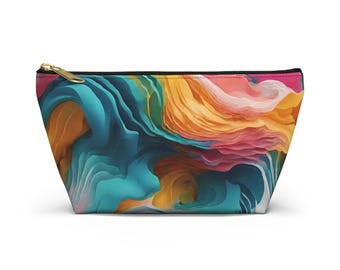 Estuche para accesorios con diseño abstracto colorido, neceser de viaje para maquillaje.