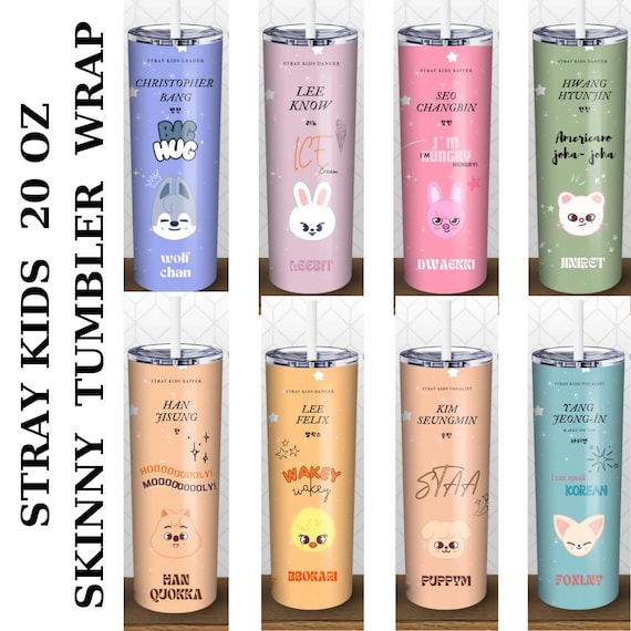 Straykids スキズ　タンブラー　パピーム Stray Kids SKZOO Tumbler Wrap: Kpop 20oz Skinny Tumbler (PNG) - Etsy
