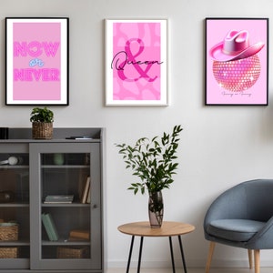 Hot Pink Art,hot Pink Room Decor,pink Gallery Wall, Wall Art,light Pink ...