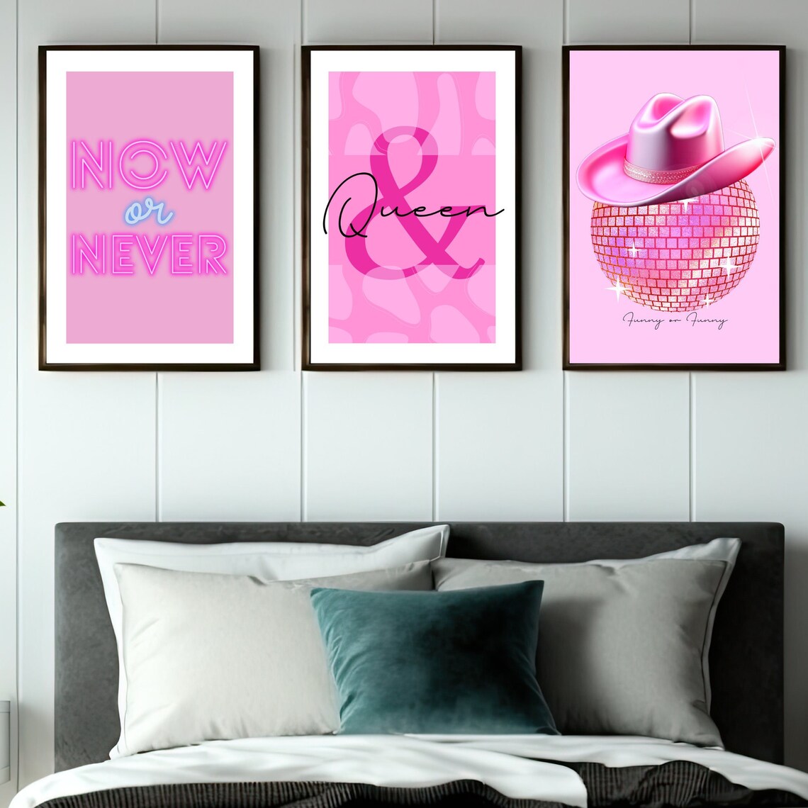 Hot Pink Art,hot Pink Room Decor,pink Gallery Wall, Wall Art,light Pink