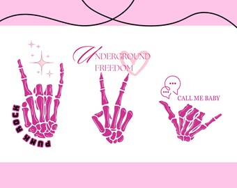 Mains squelette roses/Fichiers de découpe Cricut Mains squelette/squelette PNG/squelette png/Squelette Halloween drôle/mains squelette/main rose squelette