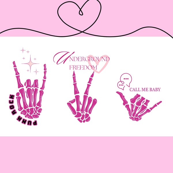 Pink skeleton hands/Cricut cutting files Skeleton/skeleton hands PNG/skeleton png/Funny Halloween Skeleton/hands Skeleton/pink hand Skeleton