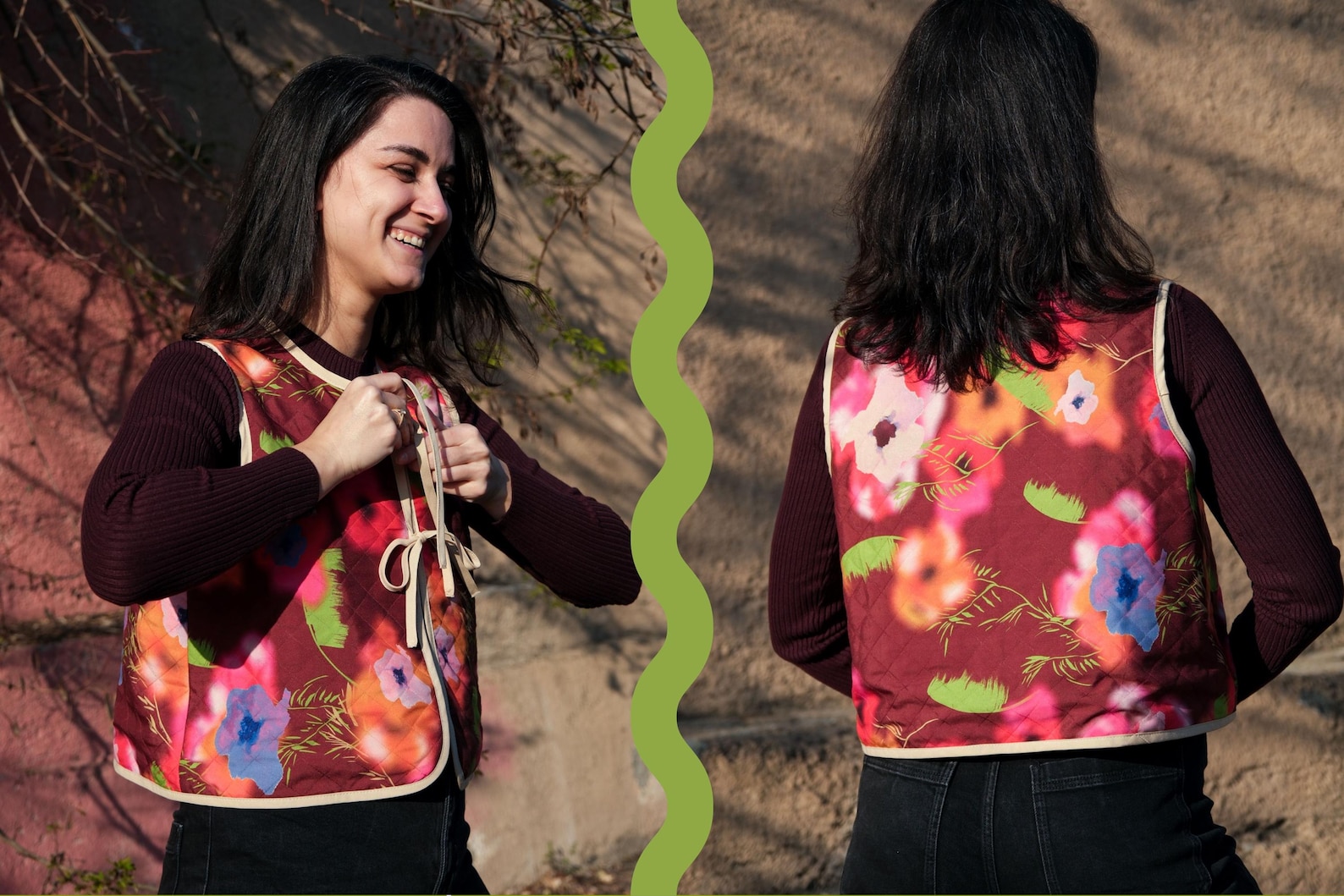 Front Tie Vest PDF Sewing Pattern + Instructions + Video Tutorial | 10 ...