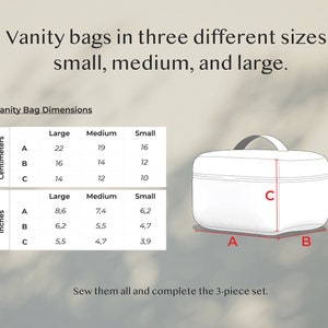Quilted Vanity Bag Sewing Pattern PDF With Video Tutorial – 3 Size ...