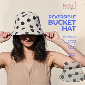 Reversible Bucket Hat PDF Pattern XS-XL | Beginner Friendly | Step-by-Step Sewing Instructions & Video Tutorial