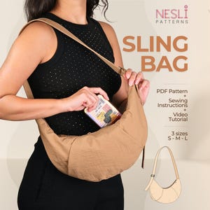 Sling Bag PDF Sewing Pattern: 3 Sizes + Video Tutorial