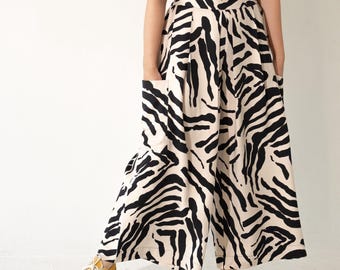 Patrón de costura en PDF para pantalones de pierna ancha: cintura elástica, bolsillos grandes (tallas XXS-5XL)
