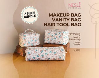 Quilted Makeup, Vanity & Hair Tool Bag Sewing Pattern: 7  display picture 3