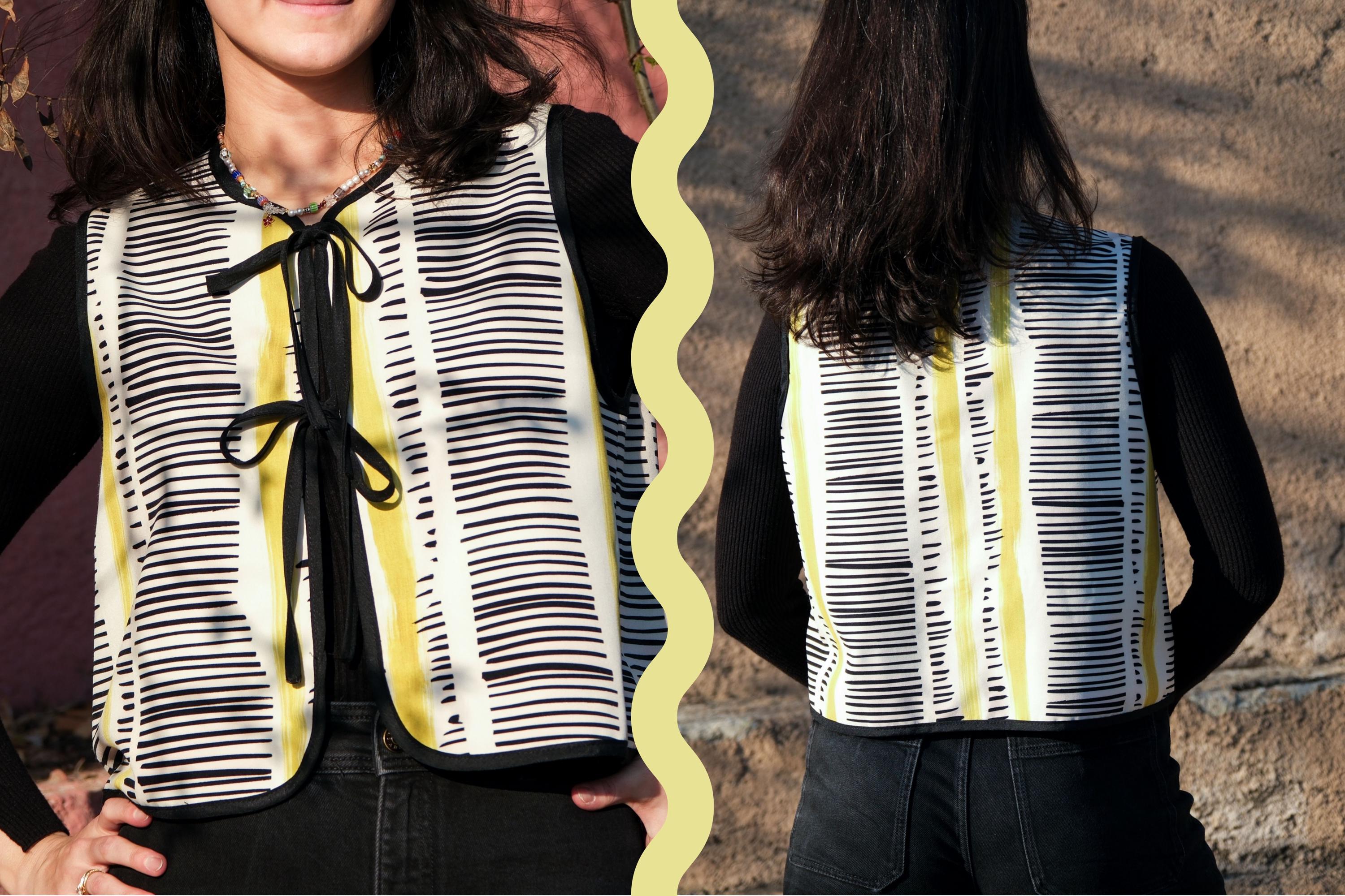 Front Tie Vest PDF Sewing Pattern + Instructions + Video Tutorial | 10 ...