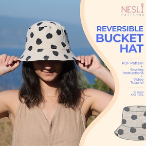Reversible Bucket Hat PDF Pattern XS-XL | Beginner Friendly | Step-by-Step Sewing Instructions & Video Tutorial