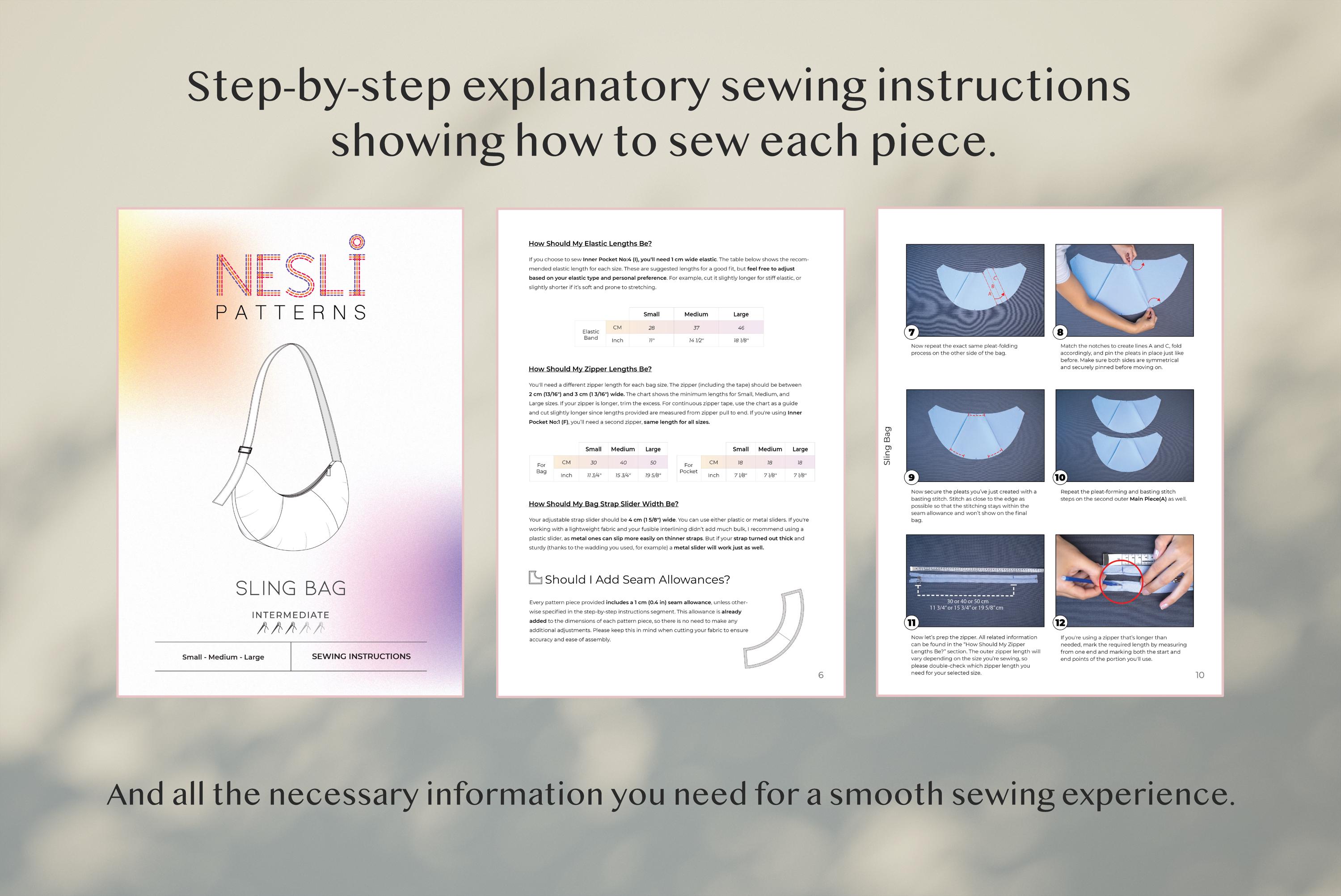 Sling Bag PDF Sewing Pattern: 3 Sizes + Video Tutorial - Etsy