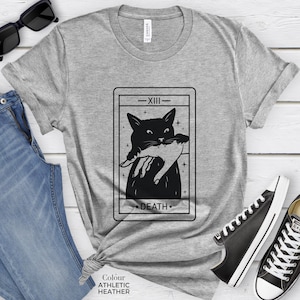 Tarot Tod Shirt schwarze Katze Geschenk Halloween T-shirt Katze Witchy T Shirt Halloween Party Geschenk für Hexen Shirt Katzenliebhaber T Shirt Tarot Karte