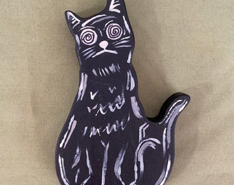 Hand Painted Crazy Kitty decor