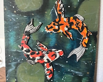 Koi Fish- Handpainted wall art