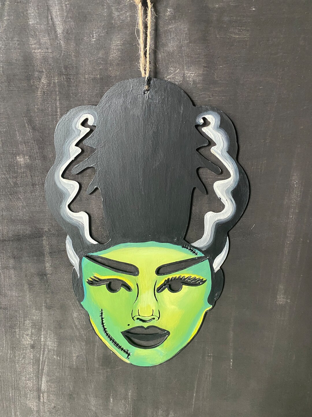 Hand Painted Bride of Frankenstein Wall Decor Etsy