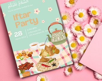 Uitnodiging voor Iftar-feest | Iftar-uitnodiging | Ramadan-uitnodiging | Ramadan Kareem digitale kaart | Iftar digitale uitnodiging | CANVA-SJABLOON