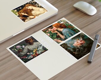 Romantic Fine Art Stickers Women with Flowers