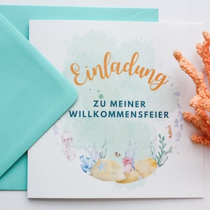 Einladungskarten Willkommensfeier, Einladung freie Taufe, Einladungskarte Set