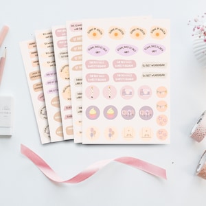 Stickerset Willkommensfeier rosa, Sticker Taufe, Aufkleber freie Taufe, Stickerset Gästebuch