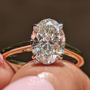 1.70 Ct Oval Cut IGI Certified CVD Lab Grown Diamond Engagement Ring Handmade 18K Yellow Gold Ring For Her Wedding Anniversary Gift Ring