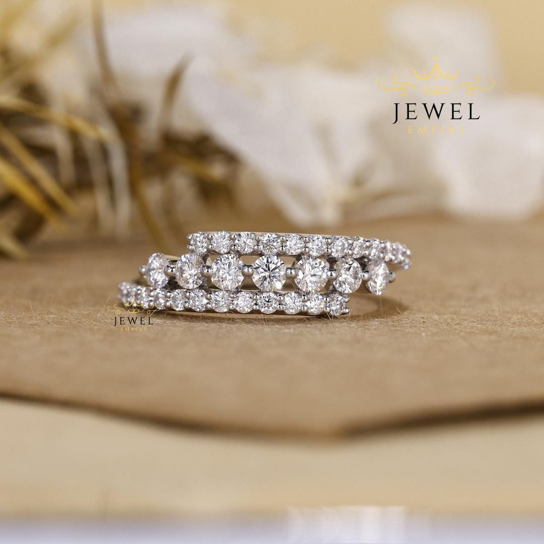 Moissanite Full Eternity Band | Round Cut Lab Grown Diamond Alternative ...