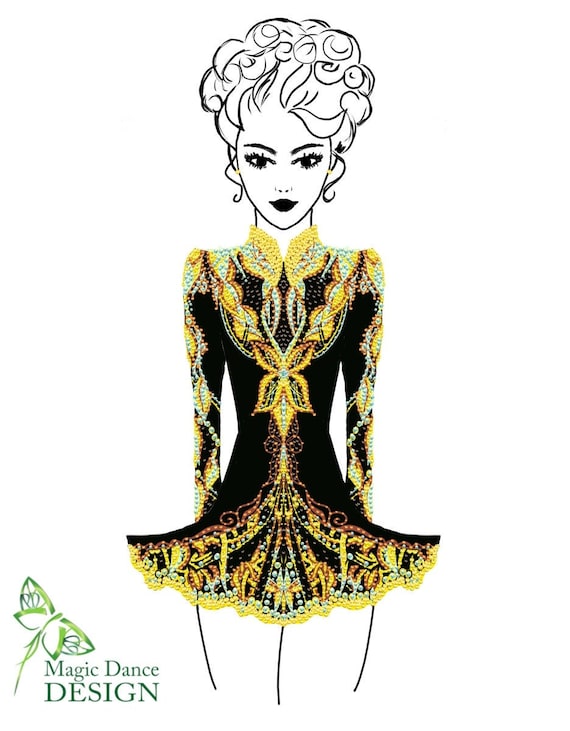 irish dance dress embroidery designs Irish dance solo dress 2 machine embroidery applique patch design embroidery machine files
