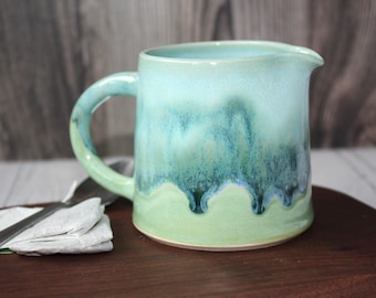 Handmade Ceramic Small Jug, Spring Glazed Pottery, Unique Kitchen Decor