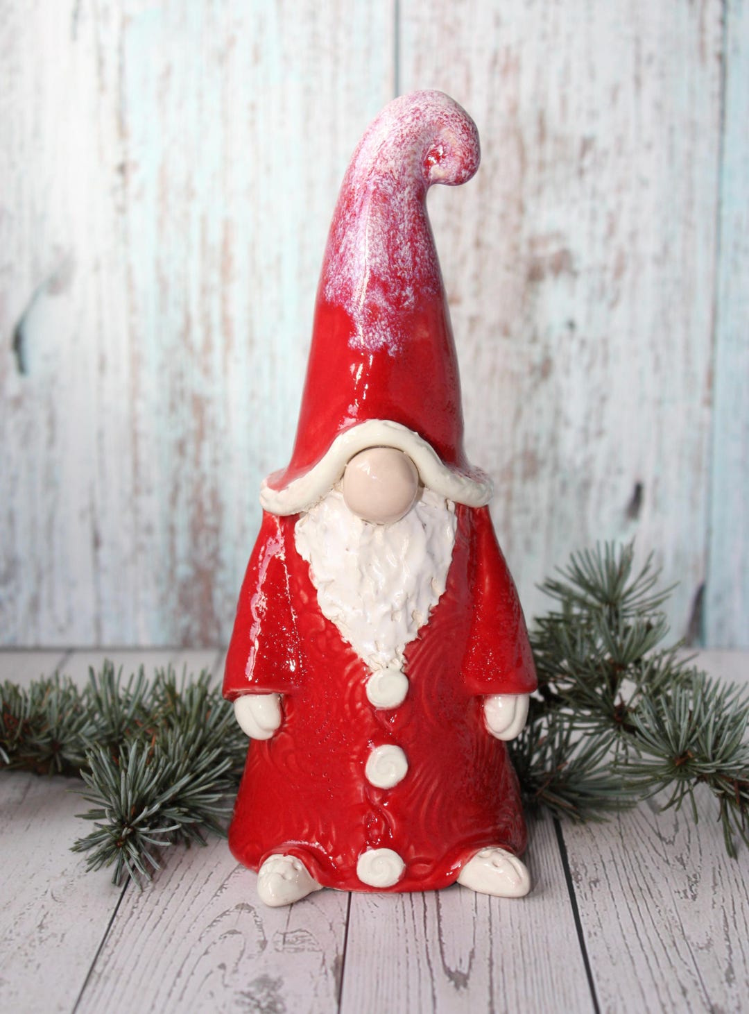 Ceramic Springtime Santa Handmade Ceramic Santa | Quirky Pottery Christmas Decor - Etsy UK