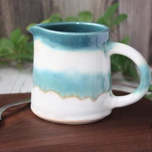 Handmade Ceramic Jugs | Milk jug | Creamer | Sauce jug | Teal | Turquoise | Contemporary Home | Small Pitcher