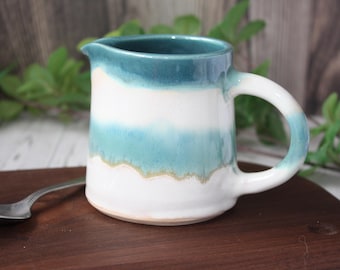 Handmade Ceramic Jugs | Milk jug | Creamer | Sauce jug | Teal | Turquoise | Contemporary Home | Small Pitcher