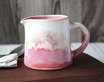 Handmade Ceramic Creamer/Milk Jug, Blush Pink Pottery